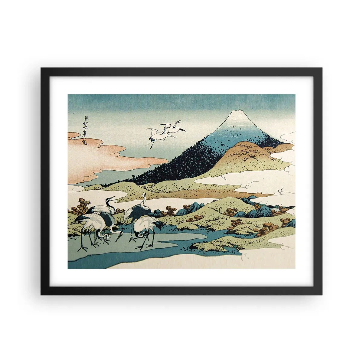 Plakat i sort ramme - I japansk ånd - 50x40 cm