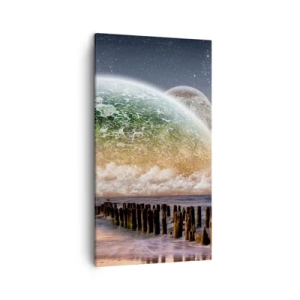 Lærredstryk - Billede på lærred - Og verden kom op af vandet - 45x80 cm