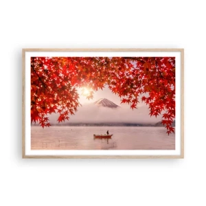 Plakat i ramme af lyst egetræ - I en japansk atmosfære - 91x61 cm