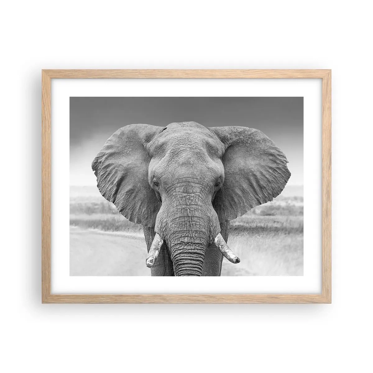 Plakat i ramme af lyst egetræ - Velkommen til min verden - 50x40 cm