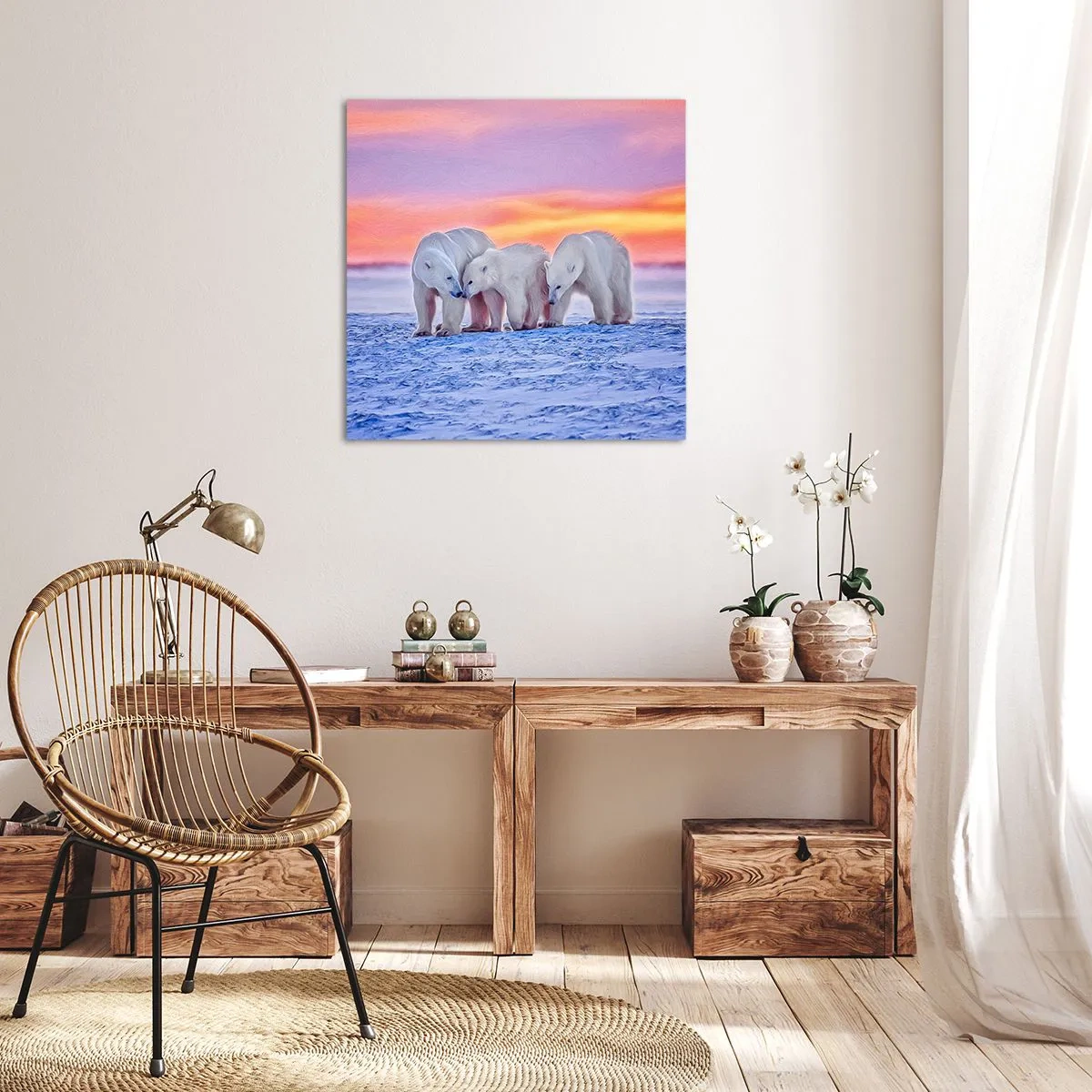 Lærredstryk - Billede på lærred - Familievarme er nok - 50x50 cm