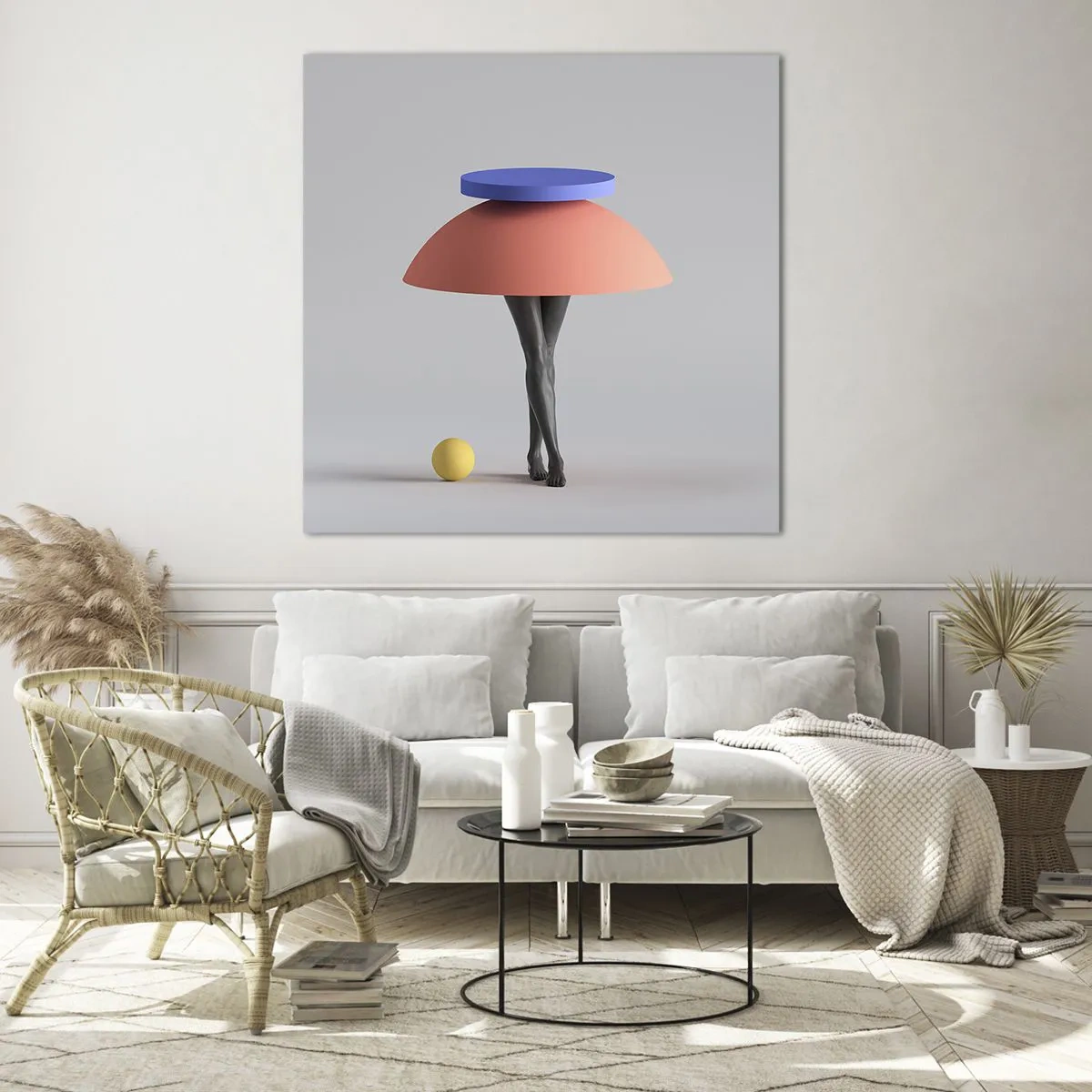 Billede på glas - Surrealistisk komposition - 50x50 cm