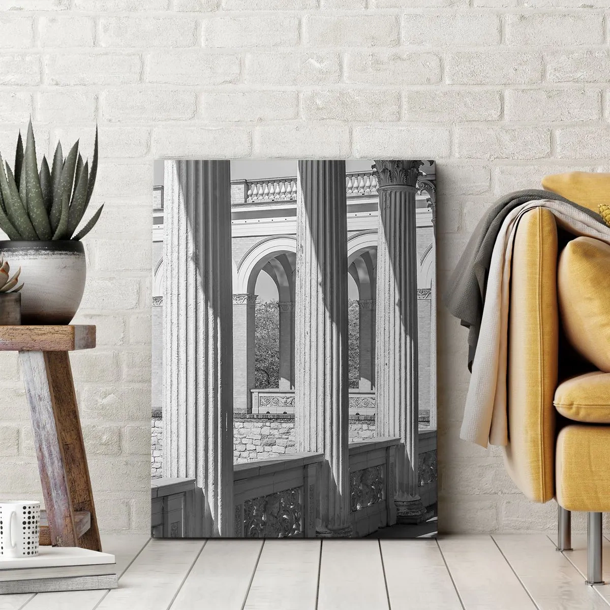 Lærredstryk - Billede på lærred - Solrig arkade - 70x100 cm