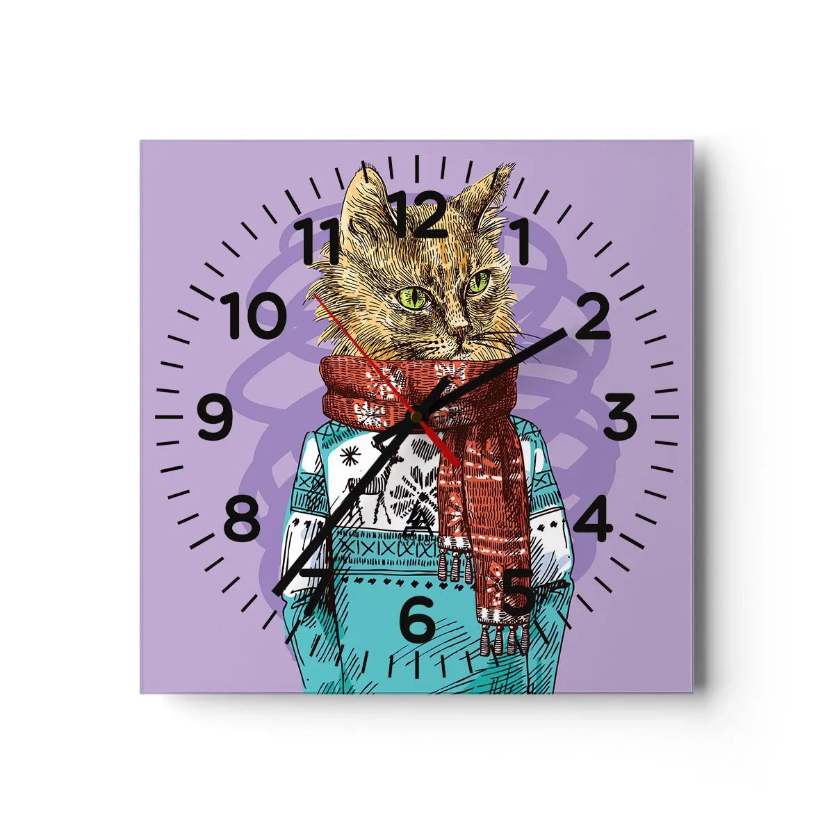 Vægur, Uret - En kat ikke kun i sko - 40x40 cm
