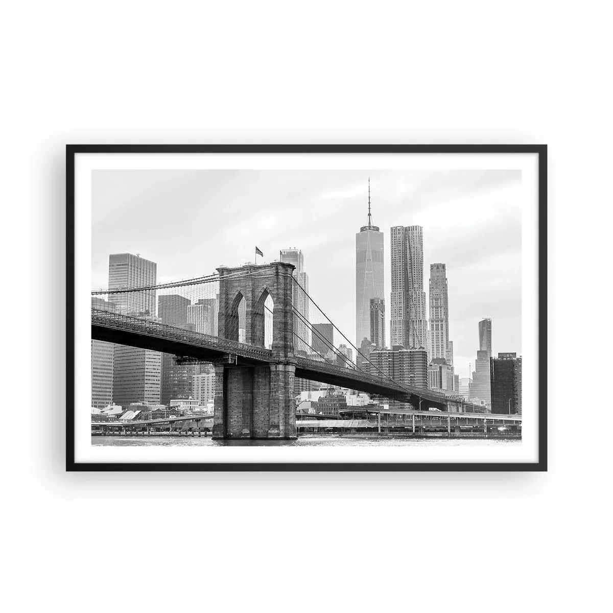 Plakat i sort ramme - New York stemning - 91x61 cm