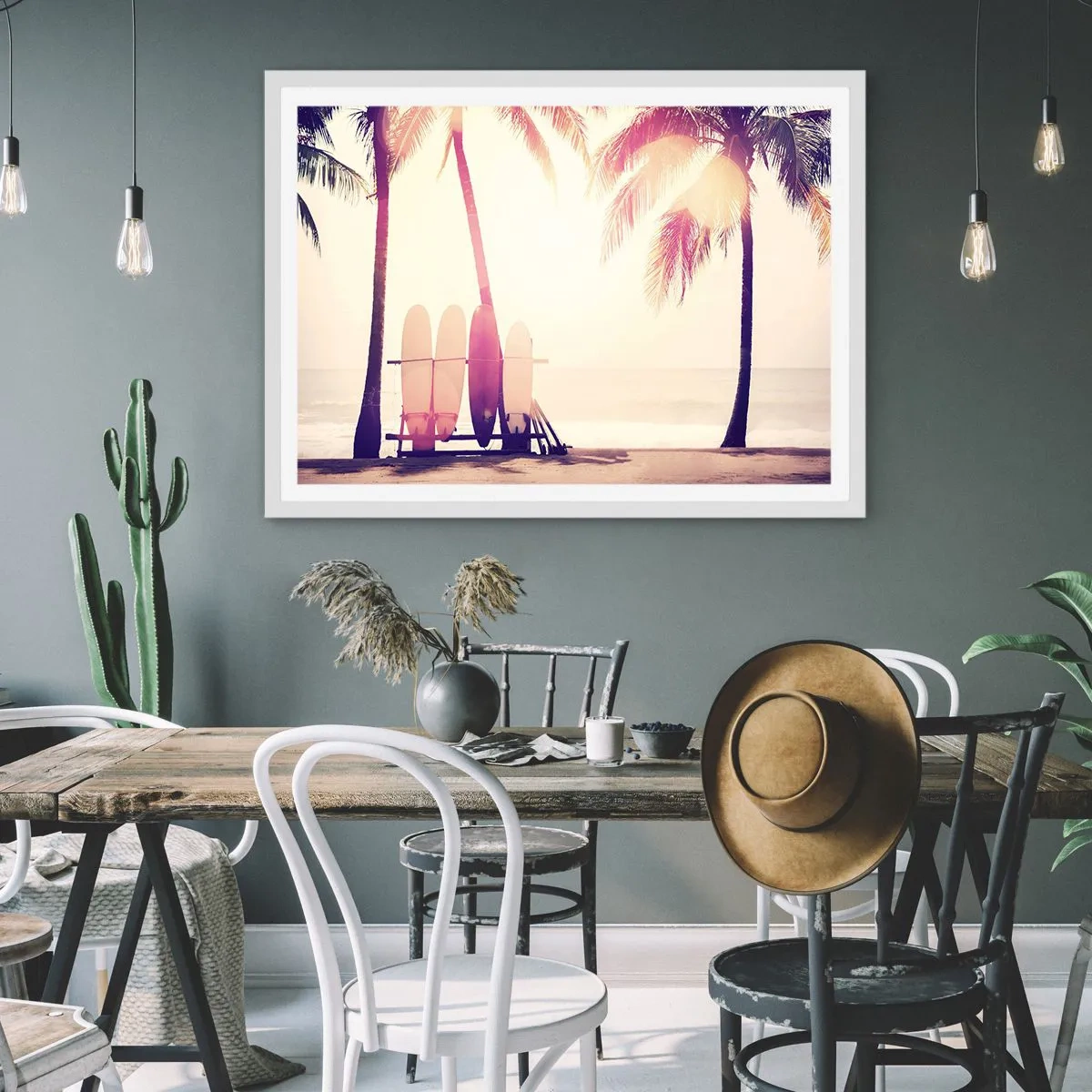 Plakat i hvid ramme - Det bliver en fantastisk dag - 50x40 cm