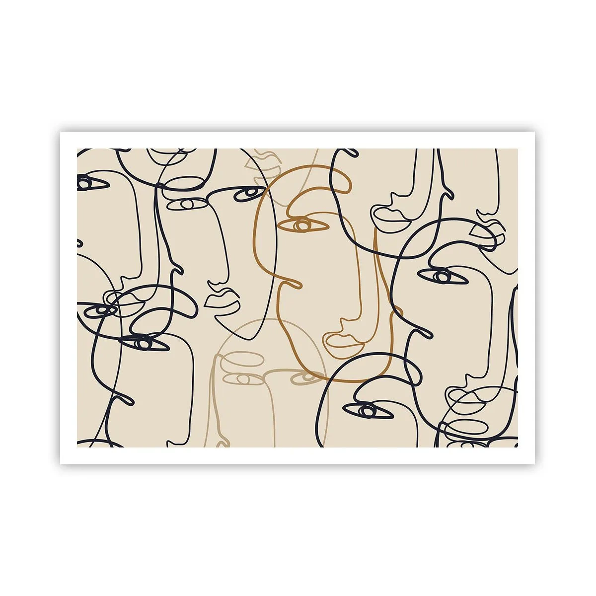 Plakat - Portræt ganget med hinanden - 100x70 cm