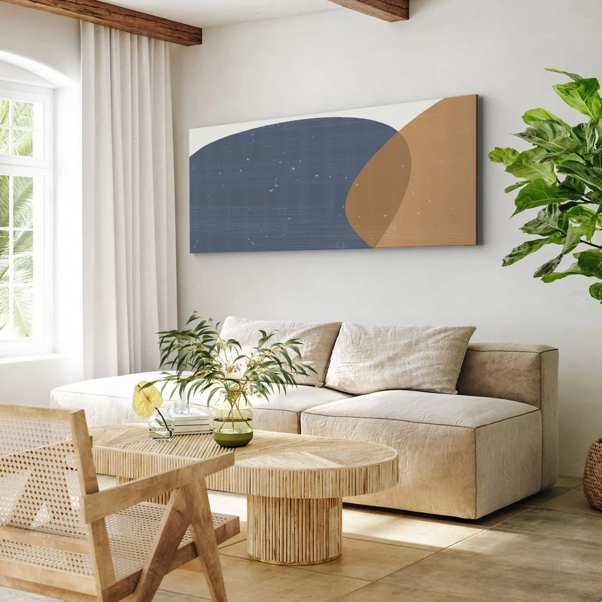 Lærredstryk - Billede på lærred - Ovaler og påvirkninger - 100x40 cm