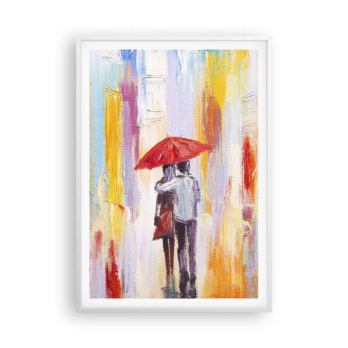 Plakat i hvid ramme - Lad det regne  mere - 70x100 cm