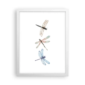 Plakat i hvid ramme - Vægtløse guldsmede - 30x40 cm