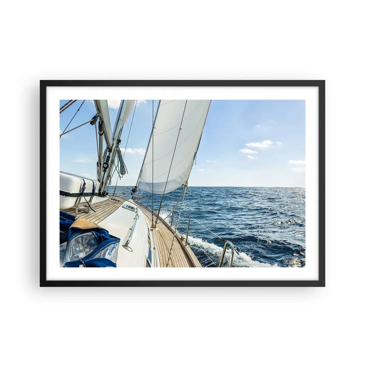 Plakat i sort ramme - Ahoj , eventyr - 70x50 cm
