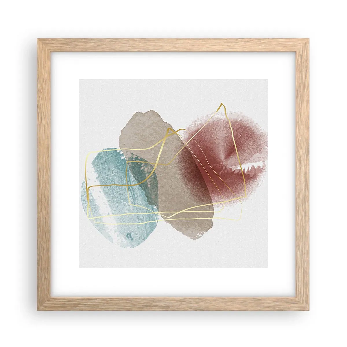 Plakat i ramme af lyst egetræ - Rummets perler - 30x30 cm