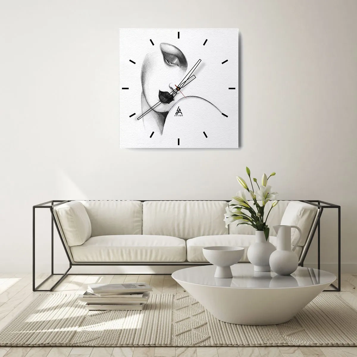 Vægur, Uret - I Lempickas stil - 40x40 cm