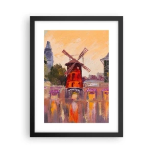 Plakat i sort ramme - Parisiske ikoner - Moulin Rouge - 30x40 cm