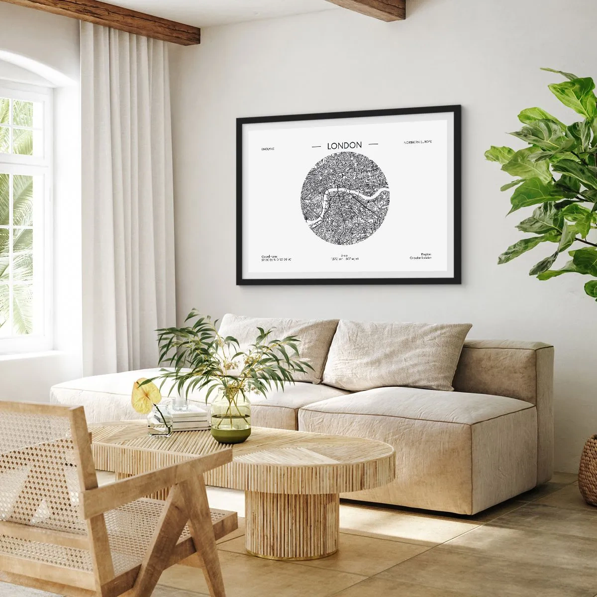 Plakat i sort ramme - Londons anatomi - 100x70 cm