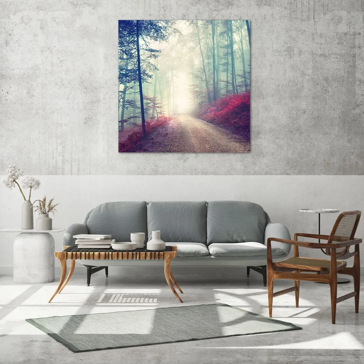 Billede på glas - Hvor er det godt at stå op ved daggry - 60x60 cm