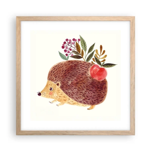 Plakat i ramme af lyst egetræ - Og du kan allerede lide mig - 40x40 cm