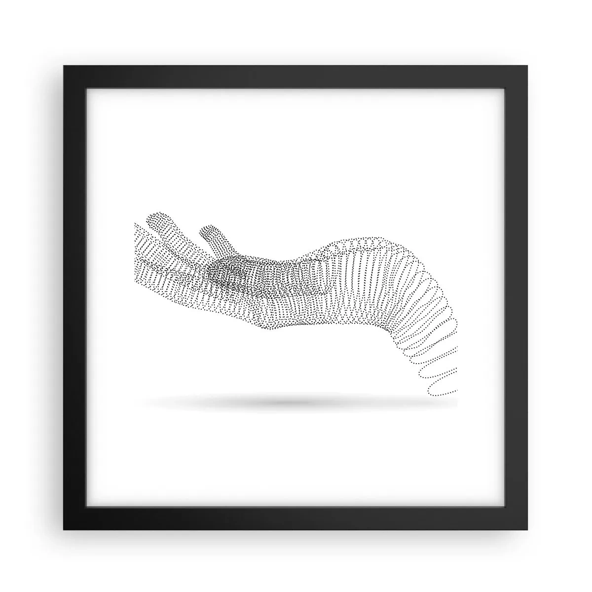 Plakat i sort ramme - Fjedrende hånd - 30x30 cm