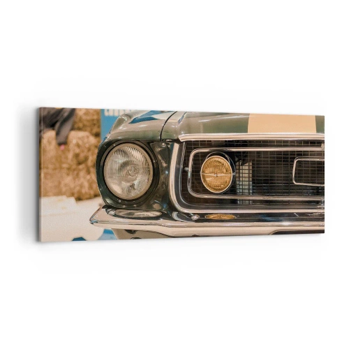 Lærredstryk - Billede på lærred - Møde med en legende - 100x40 cm
