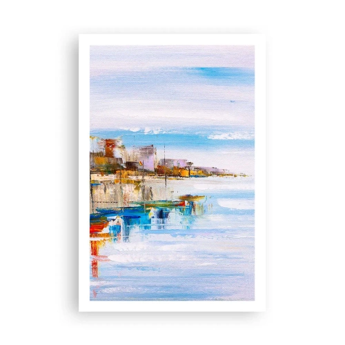Plakat - Flerfarvet urban havn - 61x91 cm