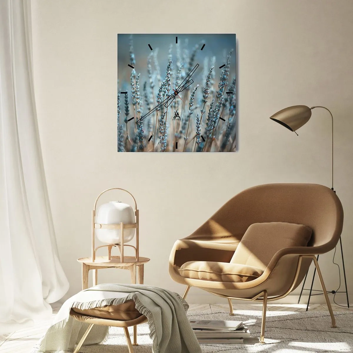 Vægur, Uret - Duftende plet - 40x40 cm