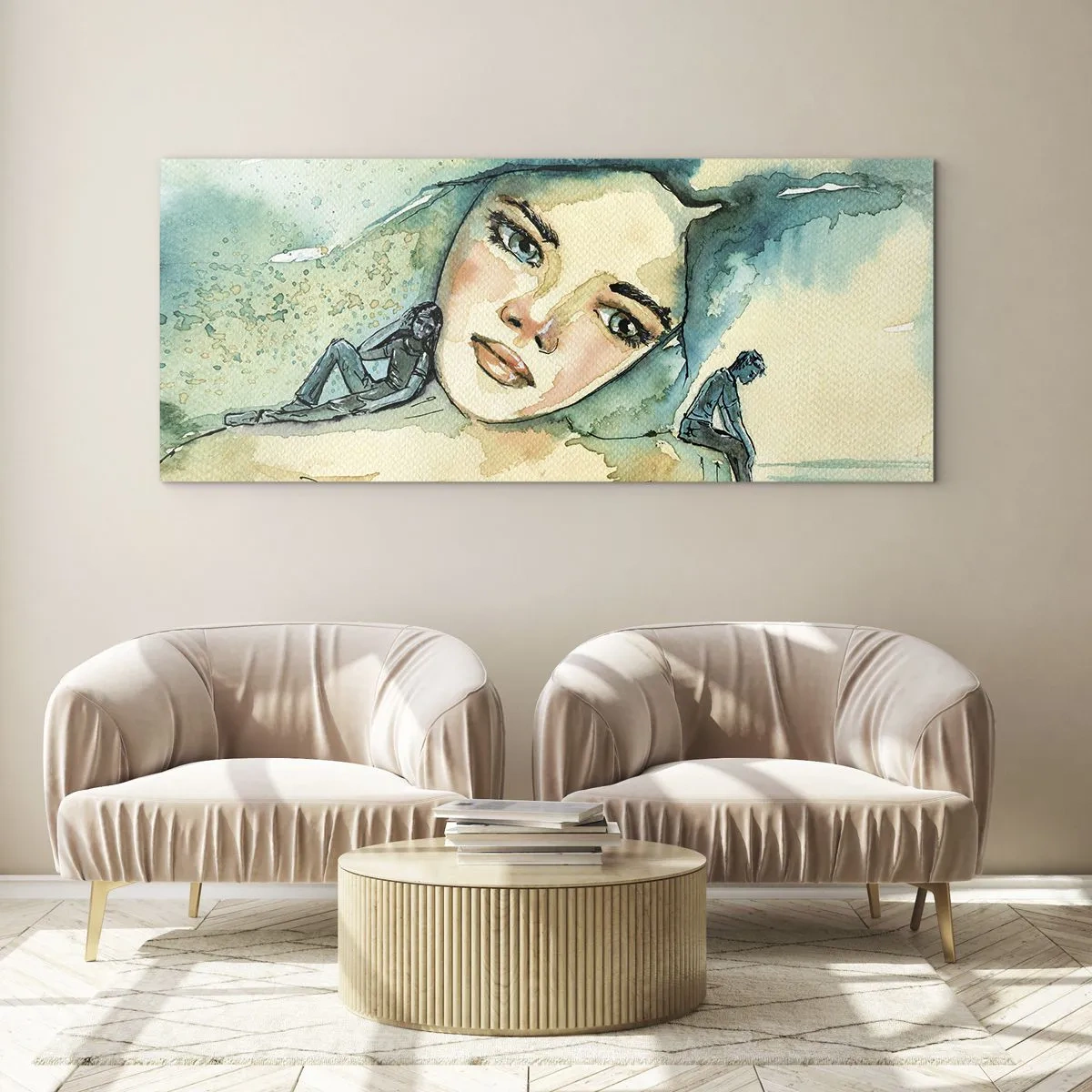 Billede på glas - Am I blue? - 100x40 cm