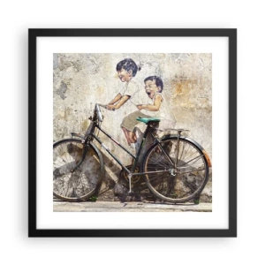 Plakat i sort ramme - Sandt eller falsk? - 40x40 cm