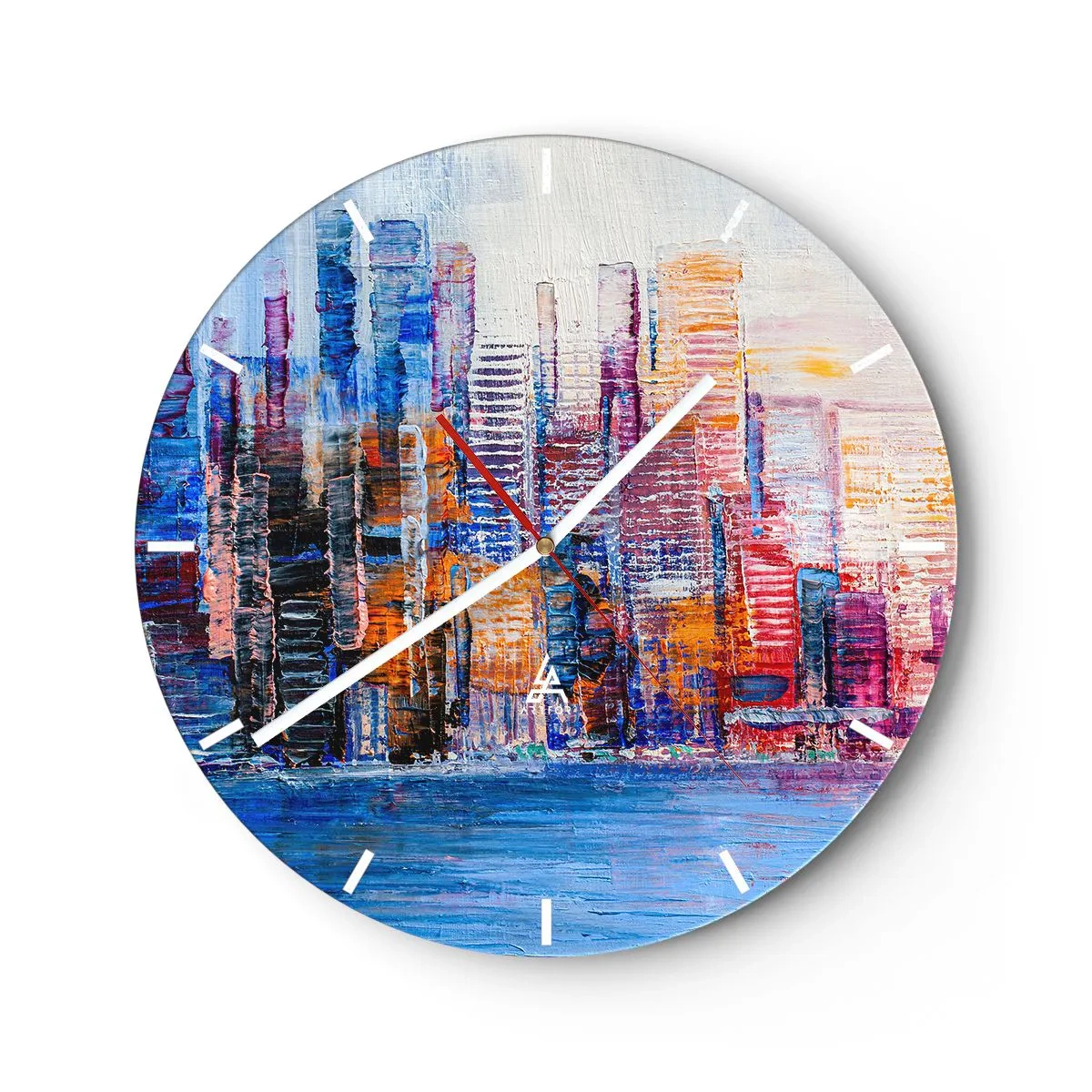 Vægur, Uret - En glad metropol - 40x40 cm