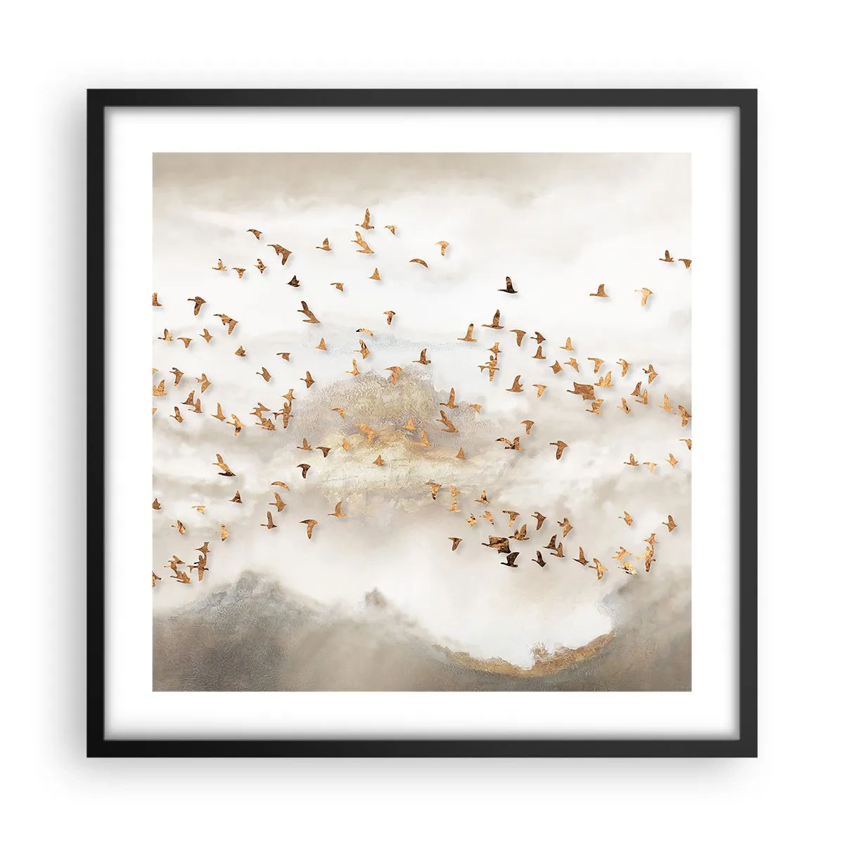 Plakat i sort ramme - Det er på tide... - 50x50 cm