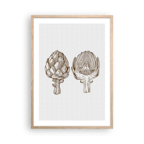 Plakat i ramme af lyst egetræ - Lektion i anatomi - 50x70 cm