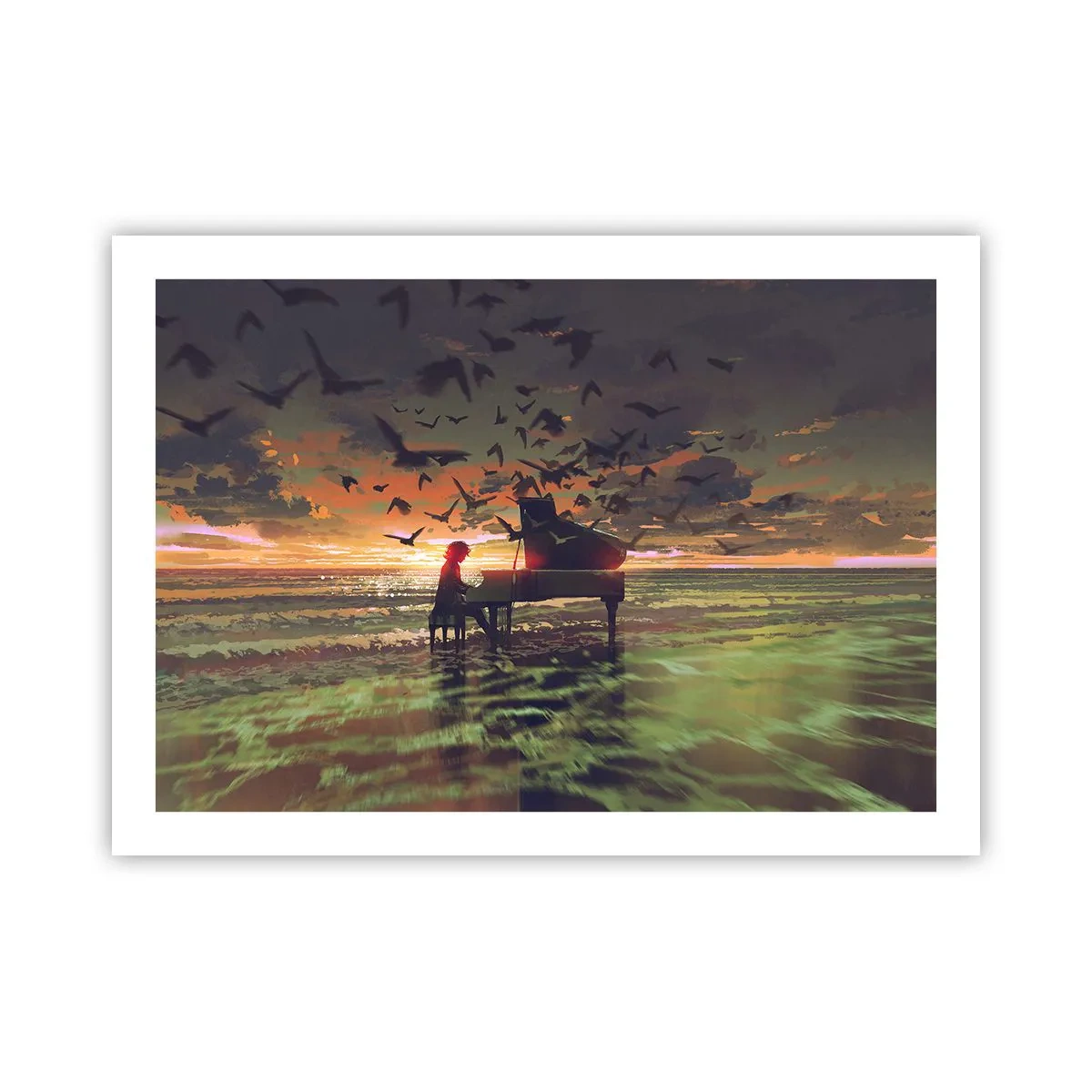 Plakat - Koncert for klaver og bølger - 70x50 cm