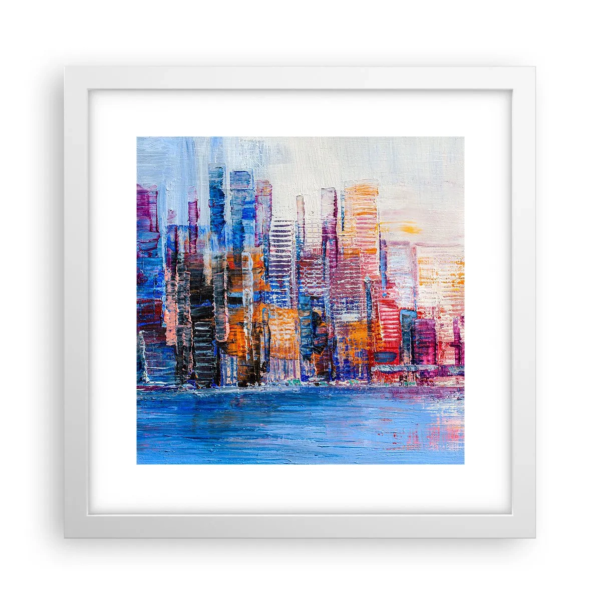 Plakat i hvid ramme - En glad metropol - 30x30 cm