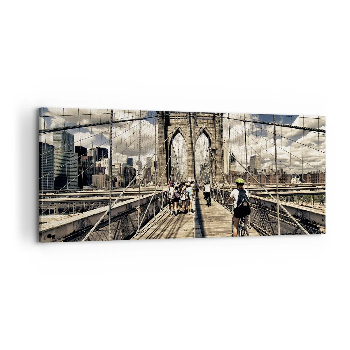 Lærredstryk - Billede på lærred - Lige til hjertet af byen - 100x40 cm