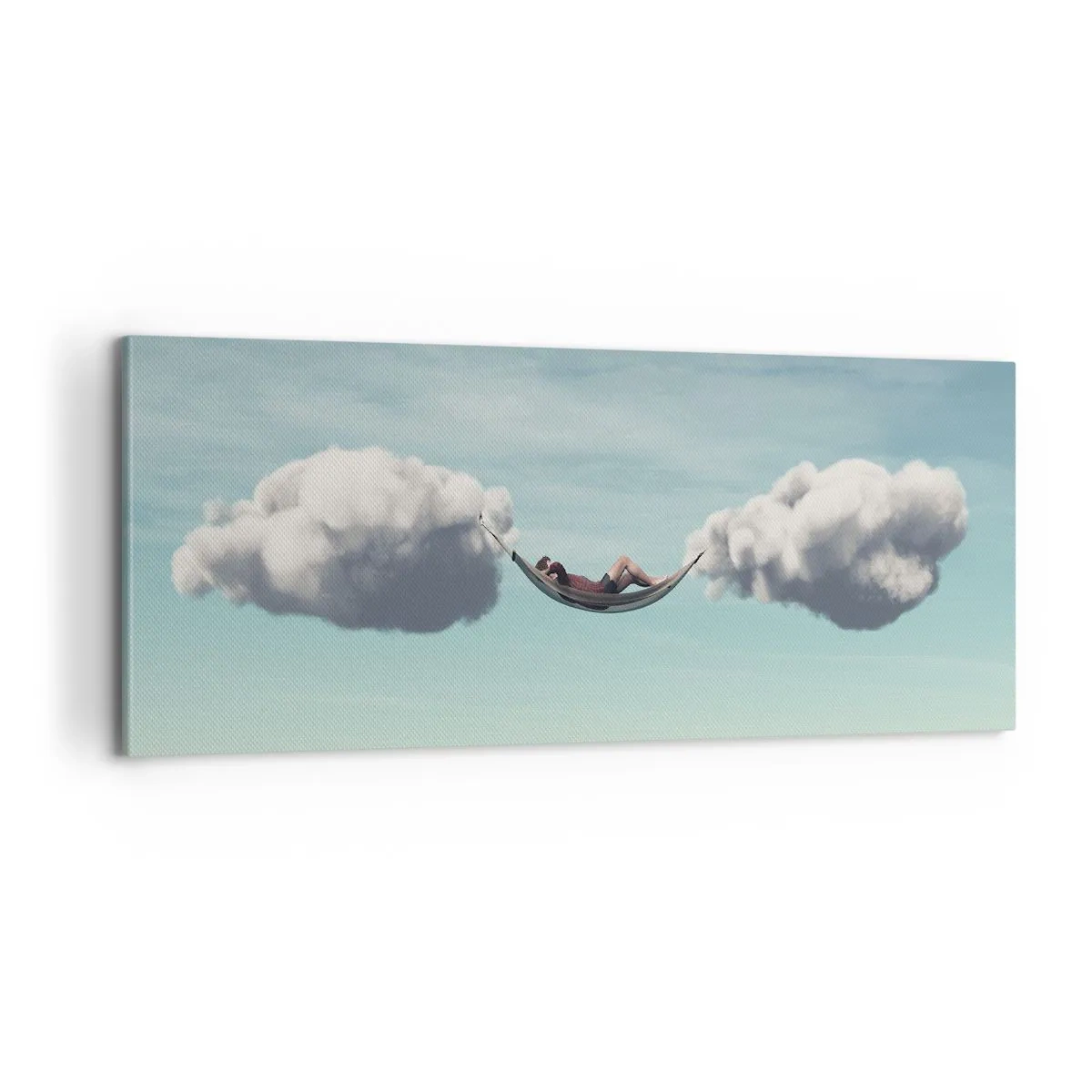 Lærredstryk - Billede på lærred - Lykken i øjeblikket - 100x40 cm