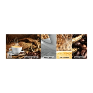 Prøve Fototapet Selvklæbende Deluxe Sticker - Duften af mokka og honningvæskens tæthed - Gastronomi, Kaffe, kop kaffe - 100x30 cm