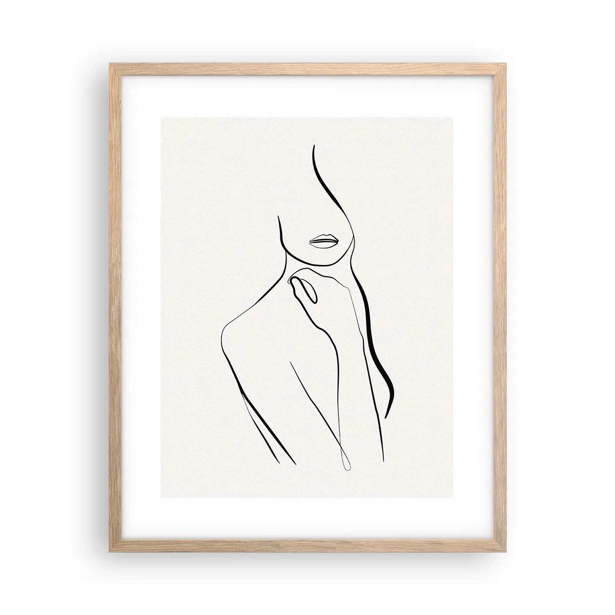 Plakat i ramme af lyst egetræ - Bølge af melankoli - 40x50 cm