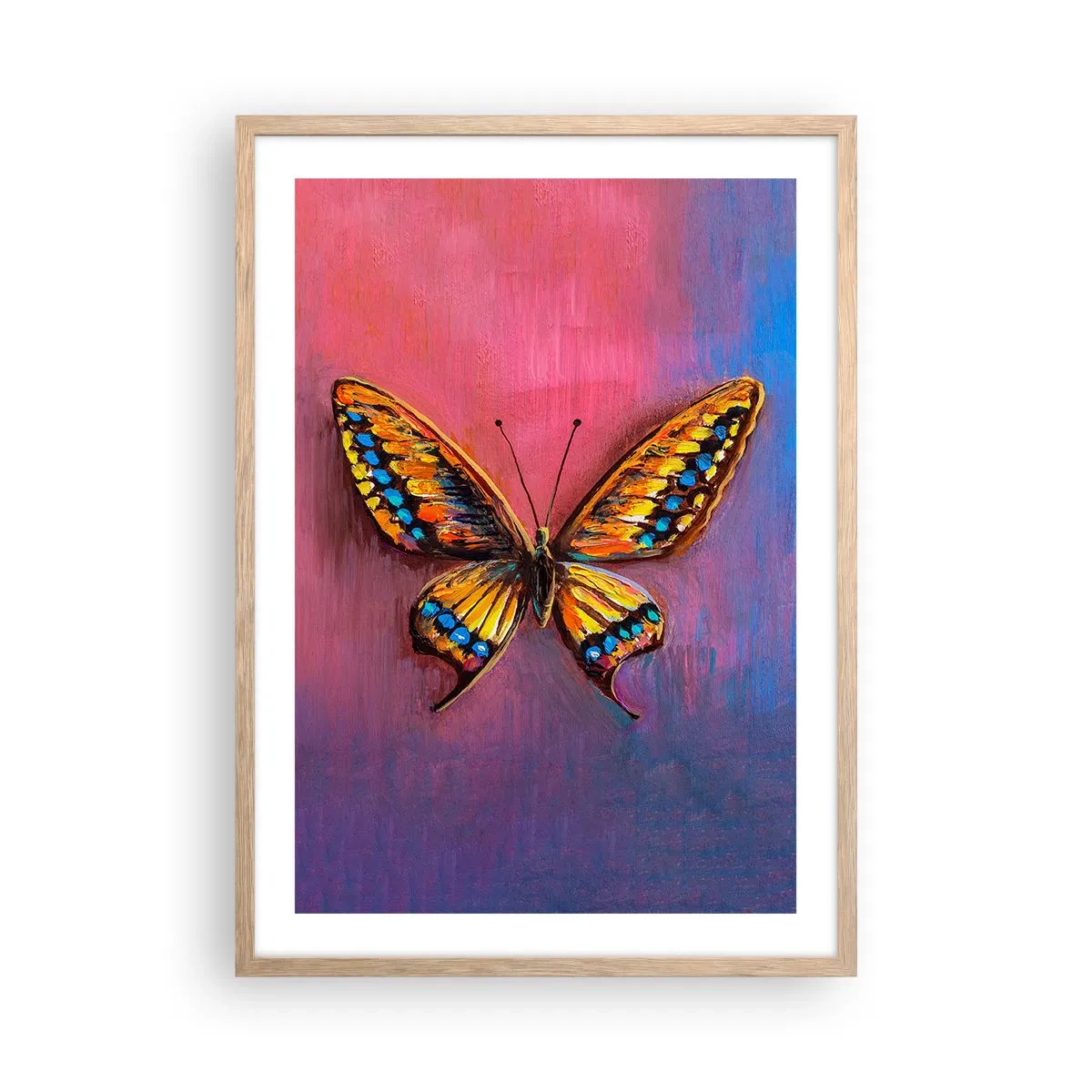 Plakat i ramme af lyst egetræ - Naturens juvel - 50x70 cm