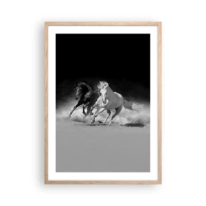 Plakat i ramme af lyst egetræ - Frihedens galop - 50x70 cm