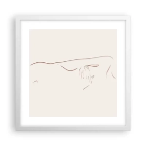 Plakat i hvid ramme - Begærets form - 40x40 cm