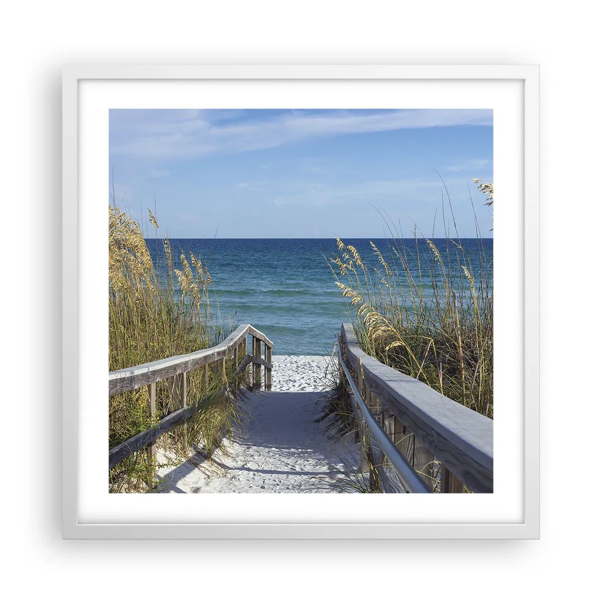 Plakat i hvid ramme - I solen, i vinden - 50x50 cm