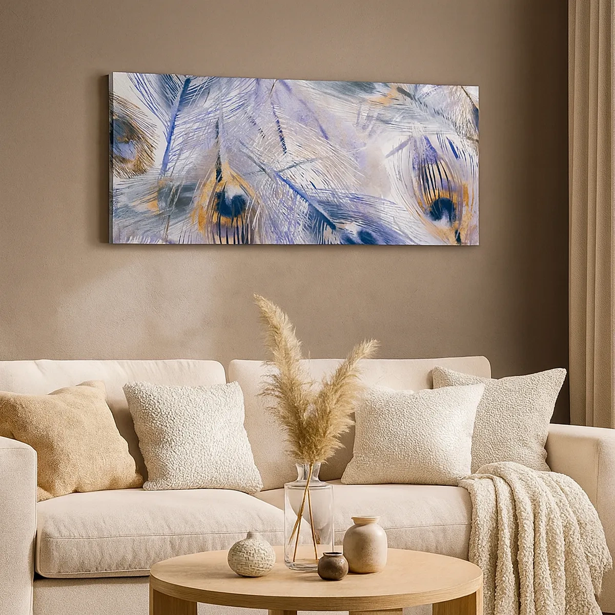 Lærredstryk - Billede på lærred - Påfugl sammensætning - 30x30 cm