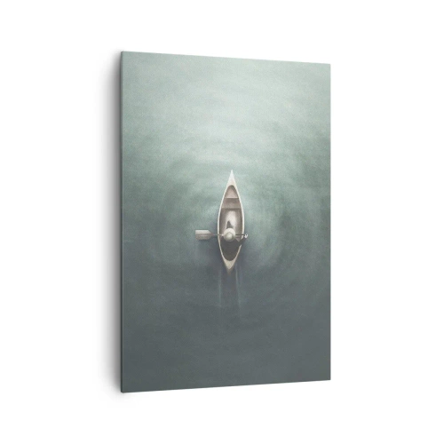 Lærredstryk - Billede på lærred - På tværs af en månelyst sø - 70x100 cm