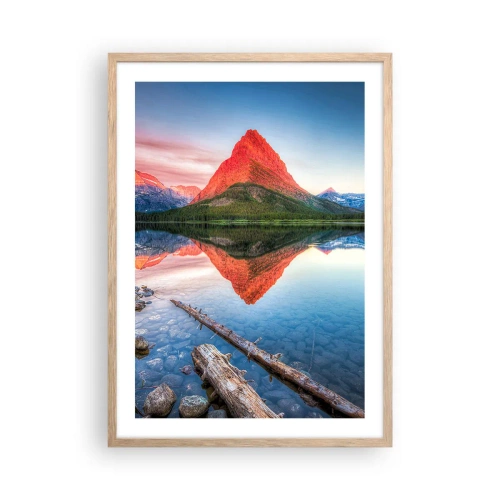 Plakat i ramme af lyst egetræ - Varme og kulde - 50x70 cm