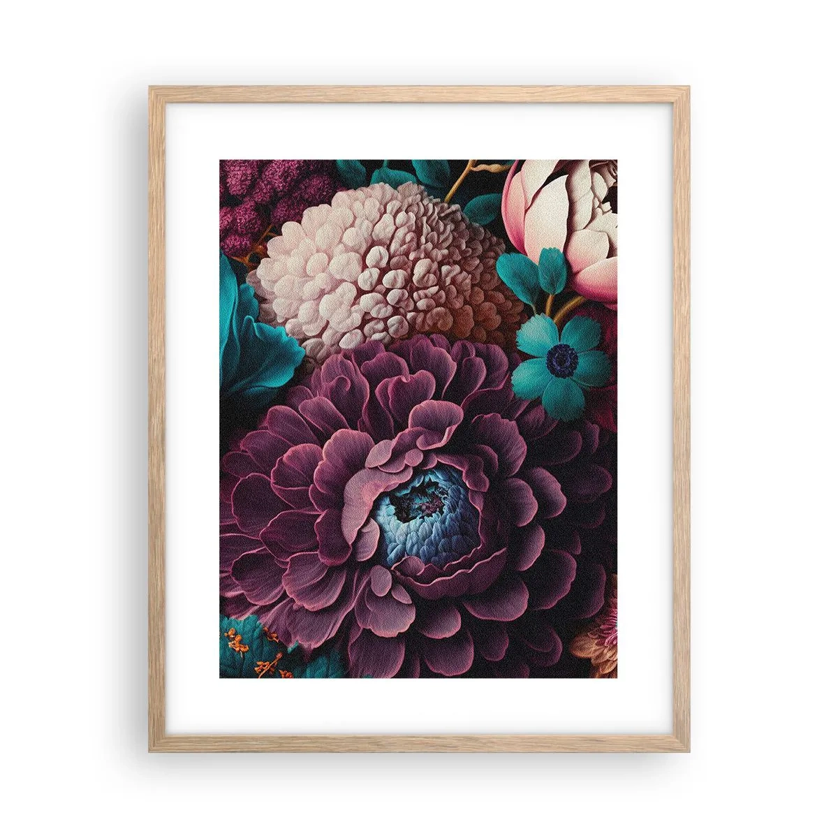 Plakat i ramme af lyst egetræ - Natur i overflod - 40x50 cm