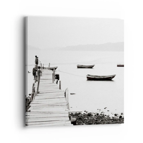 Lærredstryk - Billede på lærred - Over stille og klart vand - 40x40 cm