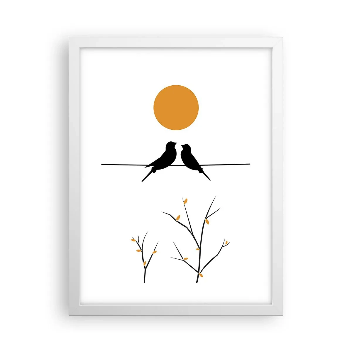 Plakat i hvid ramme - Nattergal - 30x40 cm