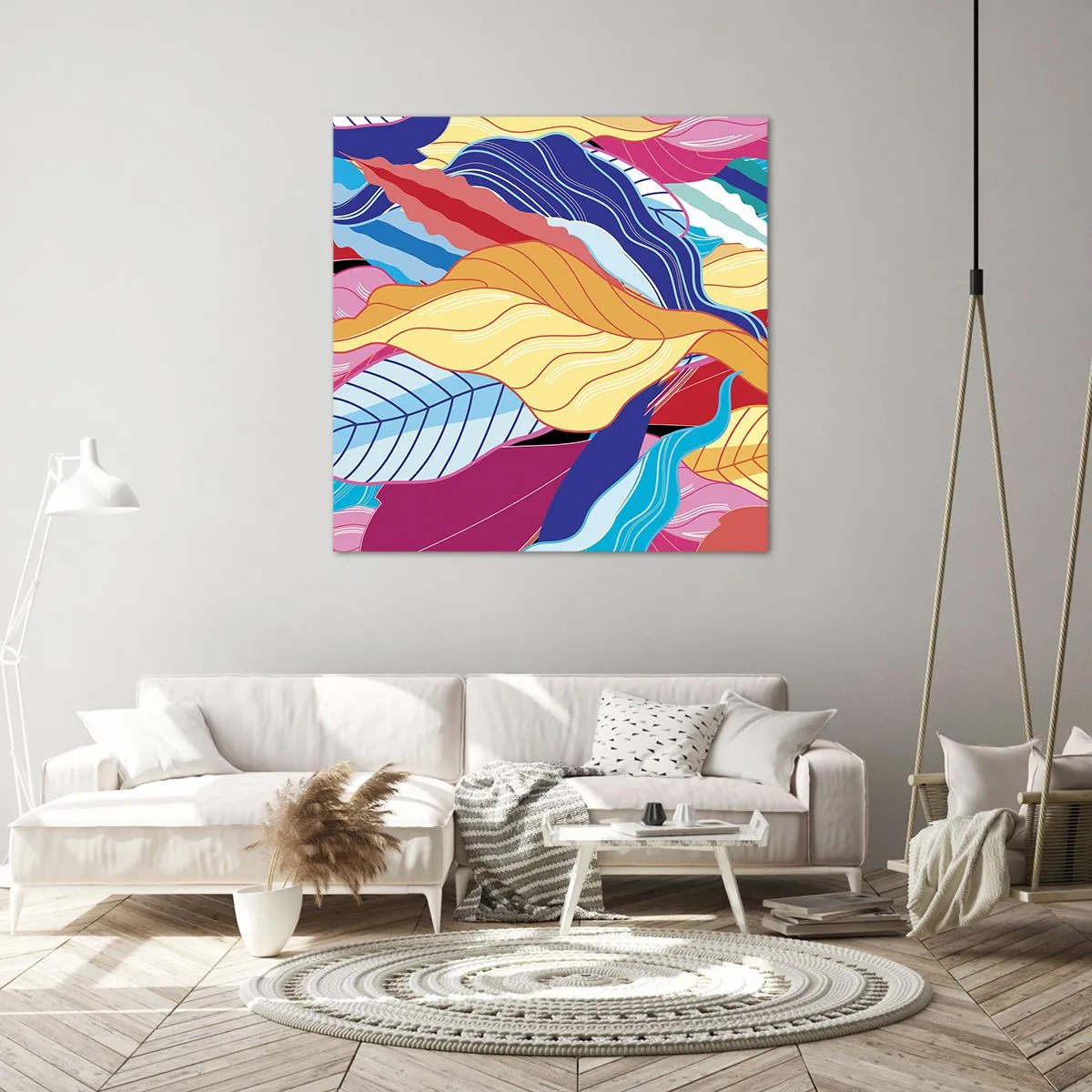 Lærredstryk - Billede på lærred - Et farverigt rod - 40x40 cm