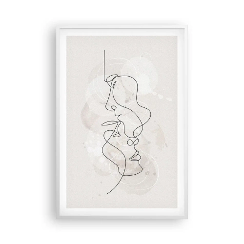 Plakat i hvid ramme - Omfavnet i en omfavnelse - 61x91 cm