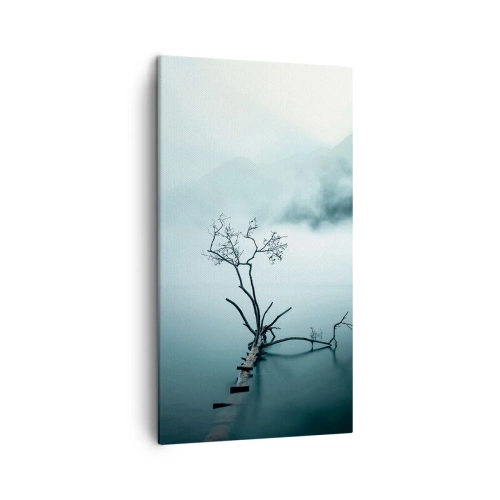 Lærredstryk - Billede på lærred - Ud af vand og tåge - 45x80 cm