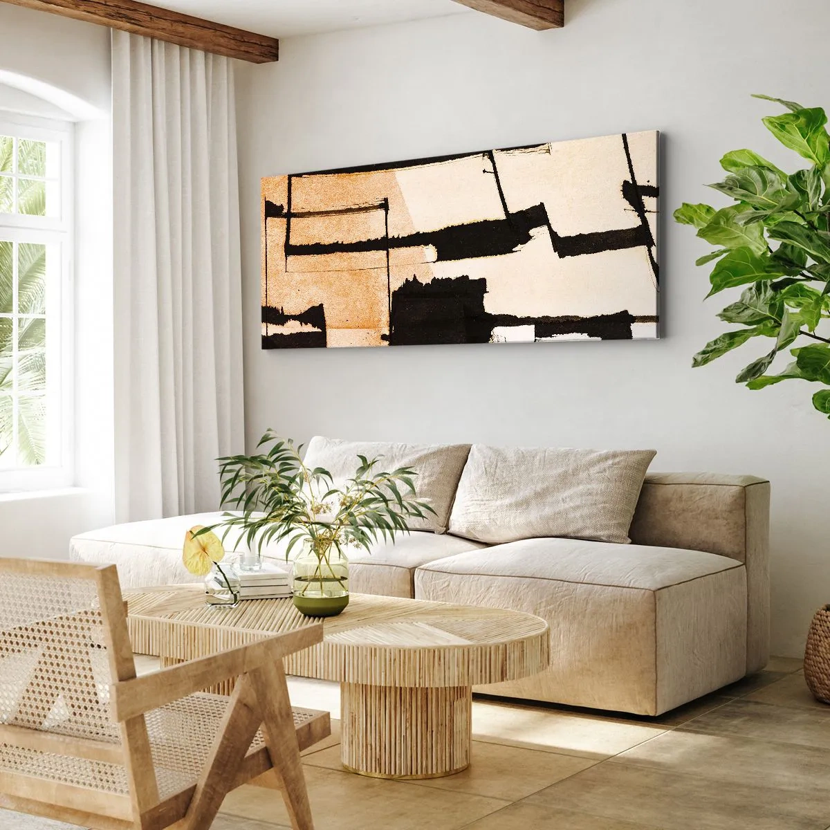 Lærredstryk - Billede på lærred - Og alligevel orden - 100x40 cm